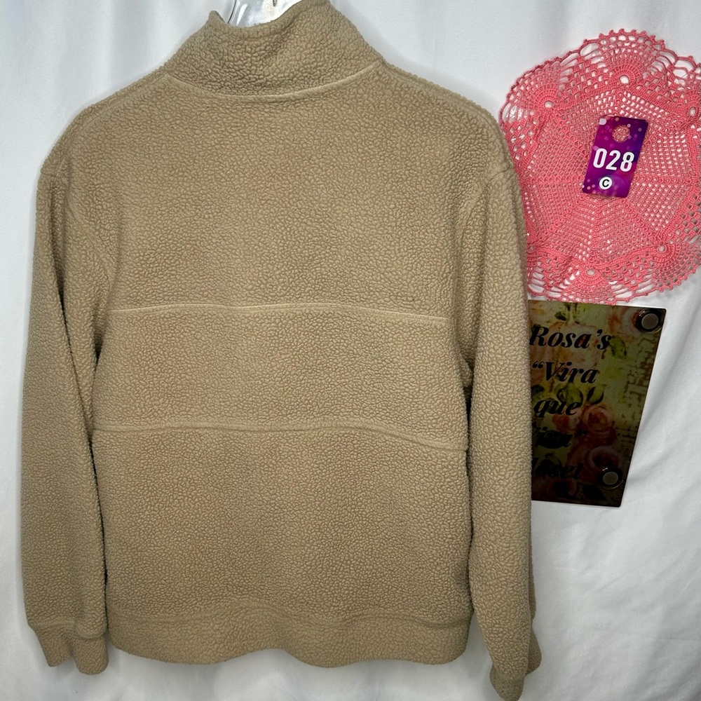 Alphalete King Quarter Zip Beige/Tan Fleece Jacket Small - Picture 7 of 9